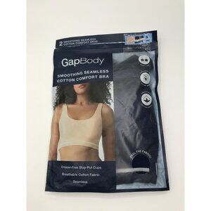 GapBody Women's Smoothing Seamless Cotton Comfort Bra Size Large Blue